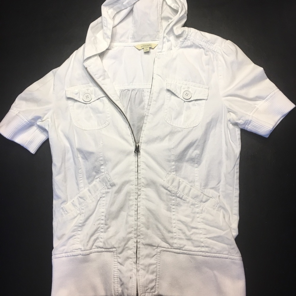Rubbish white zip up jacket